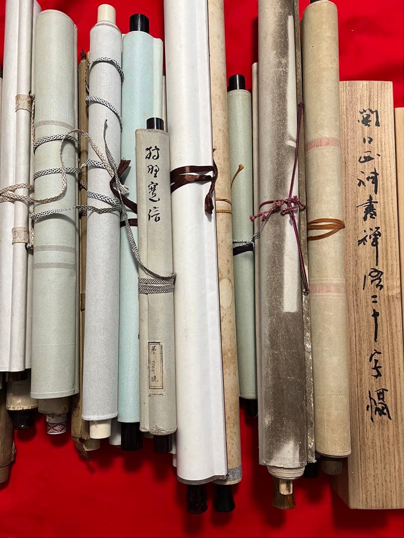 まとめて45本 佛画 中国複製画　山水 花鳥　人物など　（捲り付）送料込み！