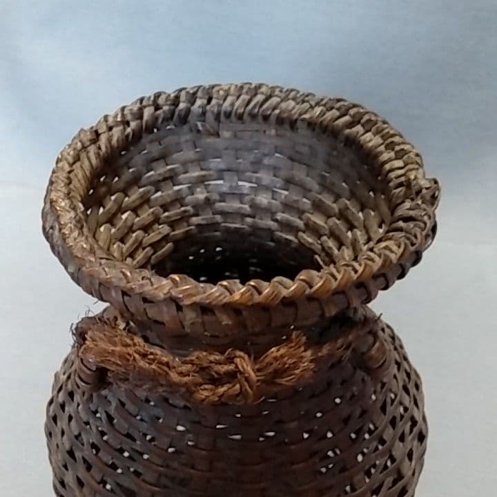 アンティーク竹籠　花籠　花器　花生け　竹籠　茶道具　竹細工　籠　花瓶