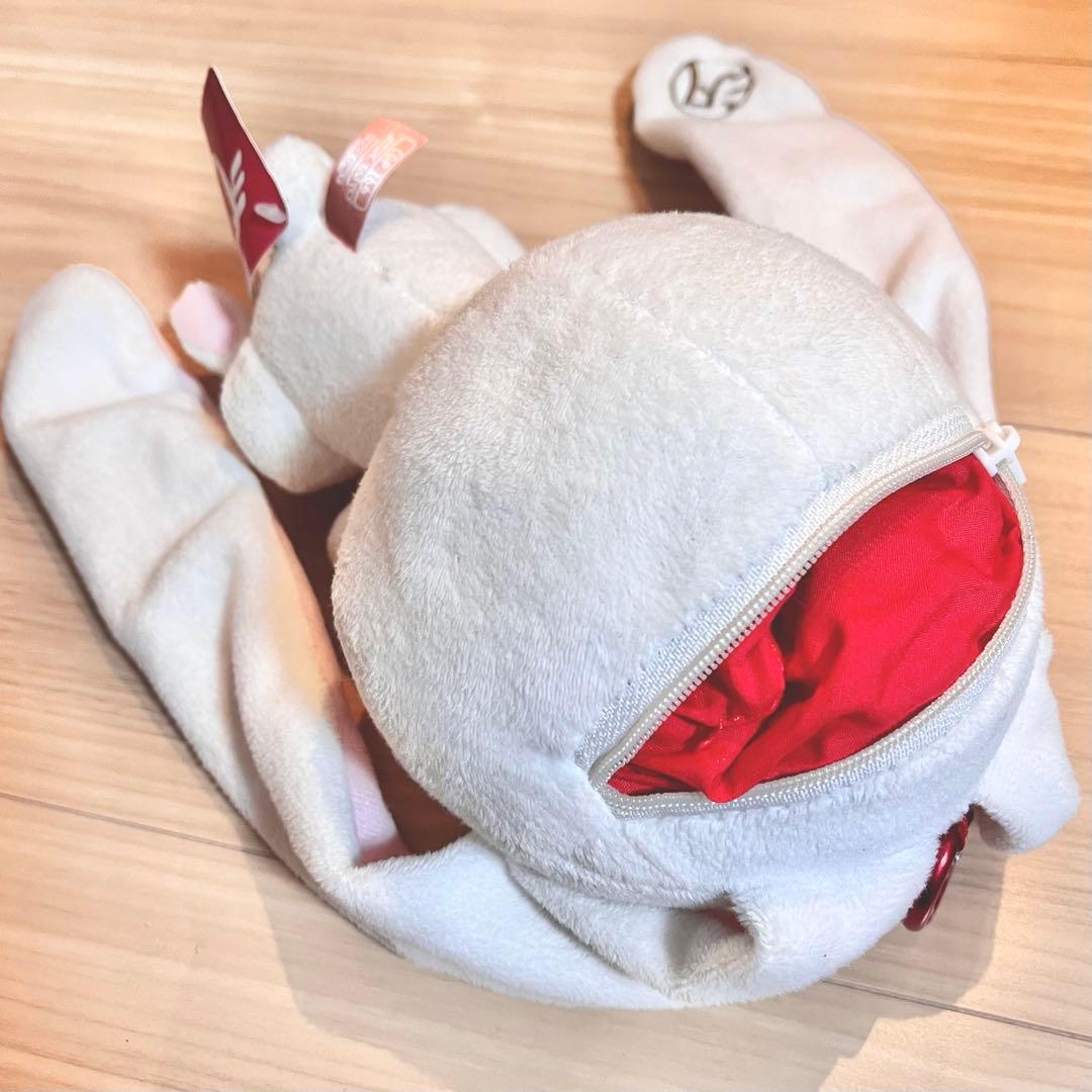 チャックスGP 汎用うさぎ ぬいぐるみポーチ ブラック＆ホワイト タグ付き