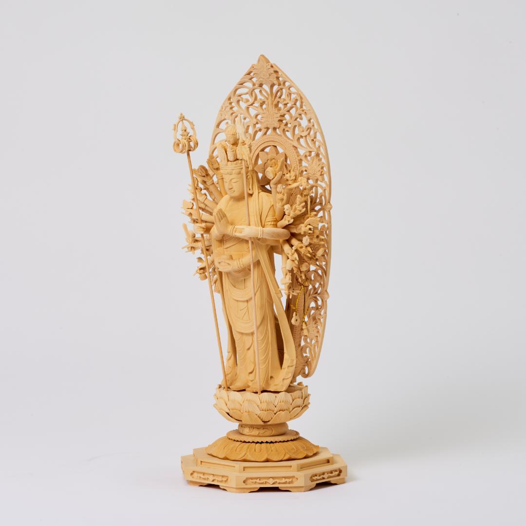 黄楊　６寸　立千手観音 #079