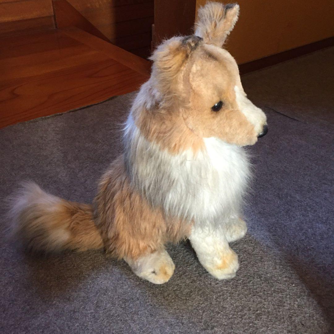 コリー犬　ぬいぐるみ三英　犬　stuffed animal 昭和レトロ