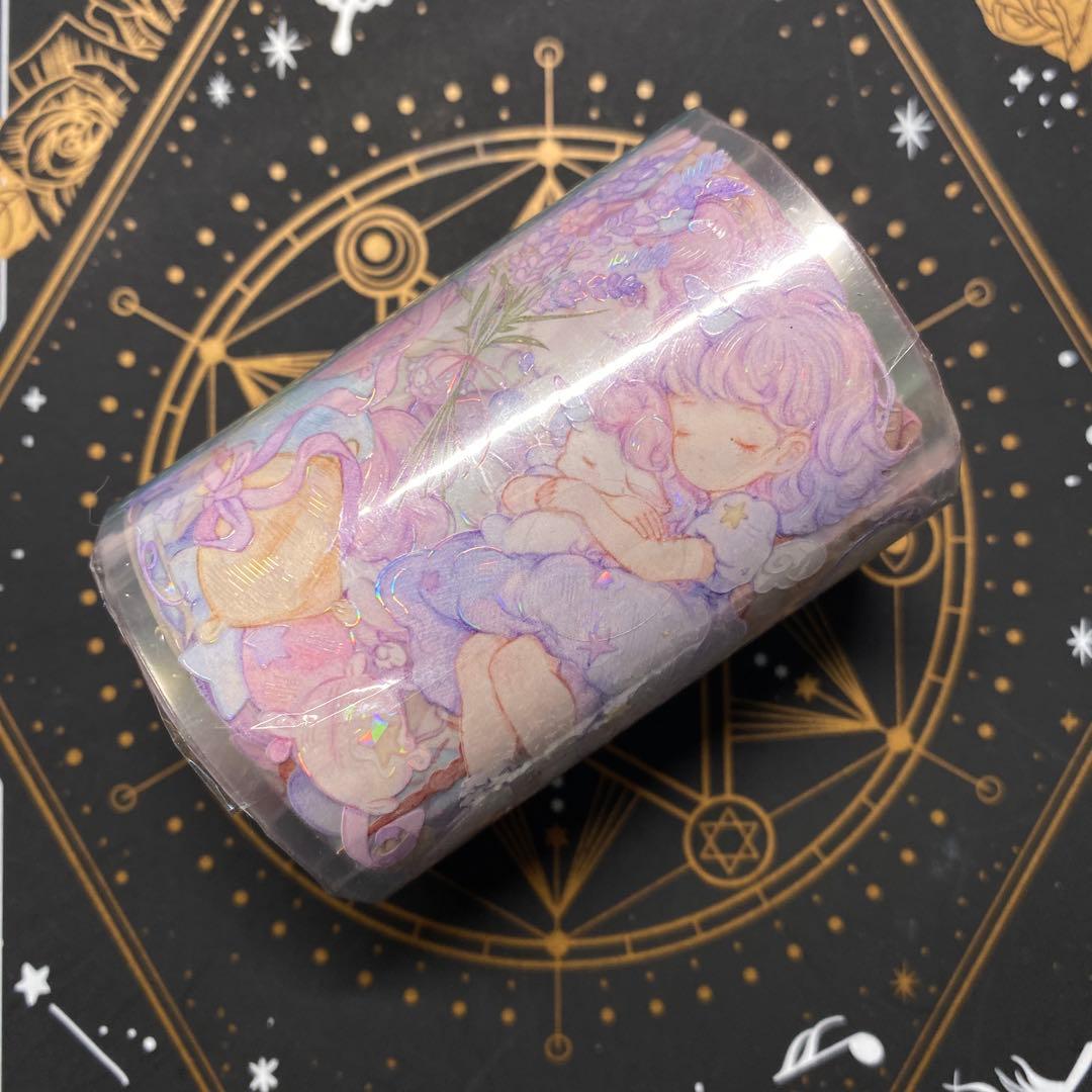 【E】海外　10m巻　貝殻光マスキングテープ　人物系/動物装飾系