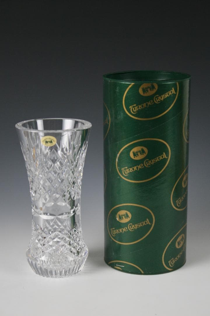 アイルランド　チローニ カットグラス　フラワーベース　ビンテージ