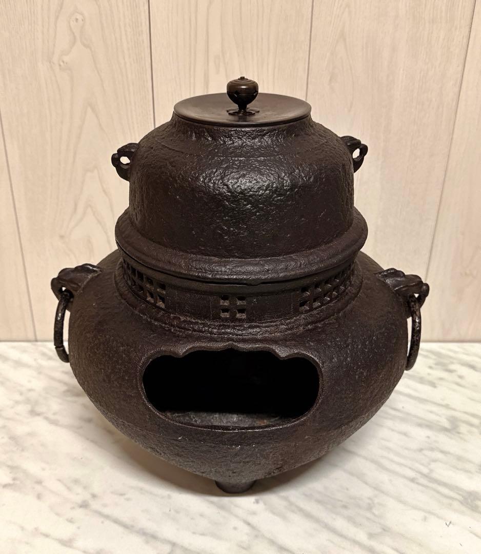 ［茶道具 鉄製 風炉茶釜］送料無料！