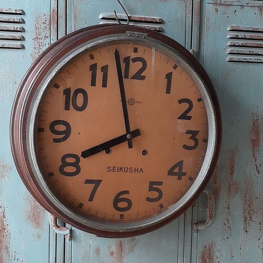 昭和レトロ 精工舎 SEIKOSHA 柱時計 掛時計 紙文字