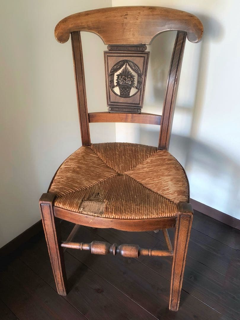 ②1920年代 フランス アンティーク アルザスチェア 彫刻 椅子 希少