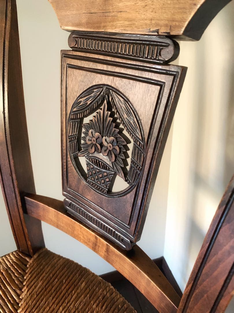 ②1920年代 フランス アンティーク アルザスチェア 彫刻 椅子 希少