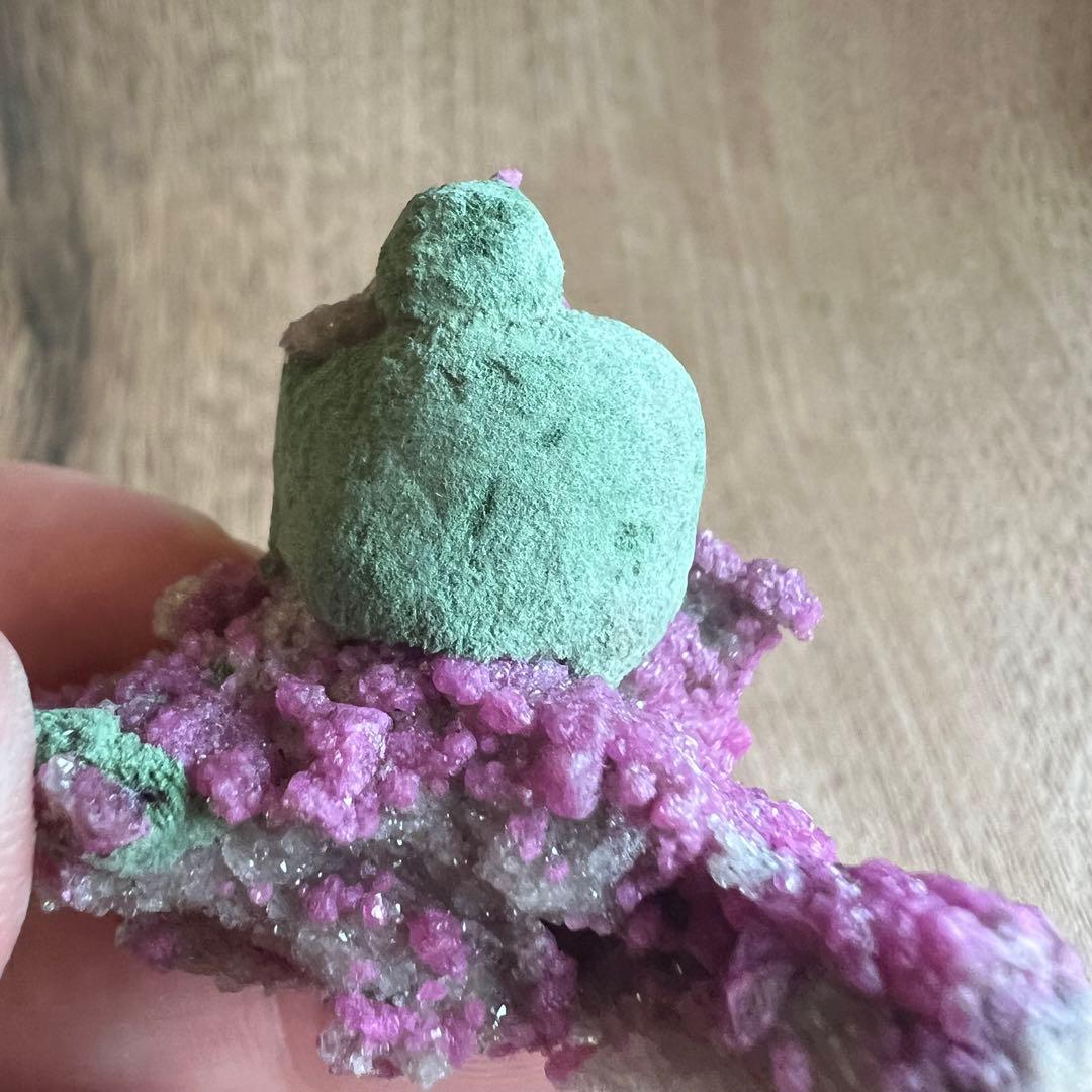 コバルトカルサイト マラカイト ③ 共生 鉱物 標本 原石