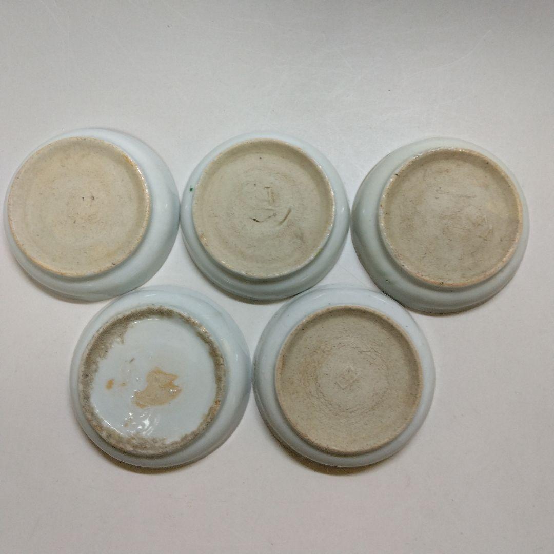 中国古玩 呉須 赤絵 小皿5枚 時代物