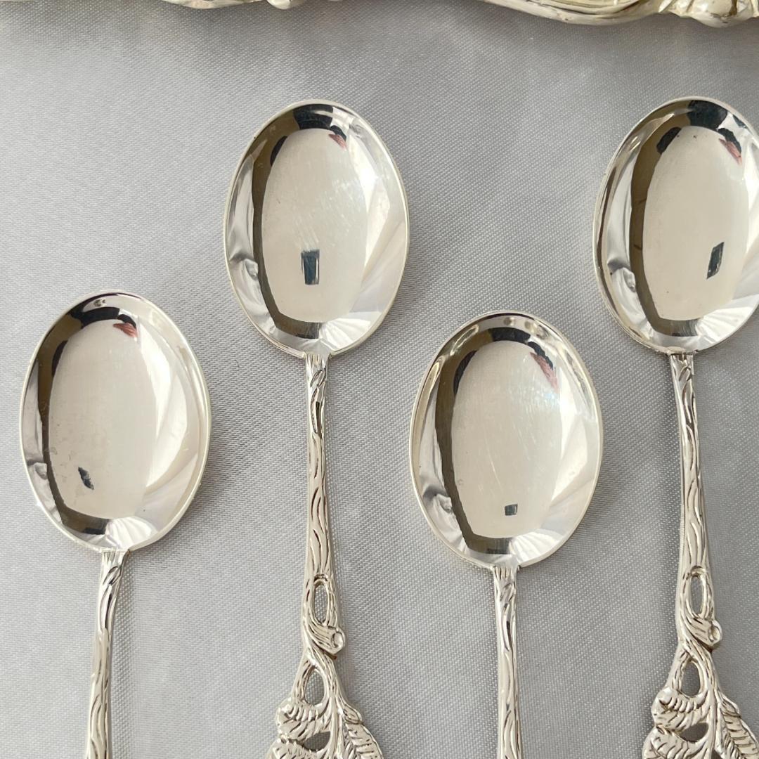 【ANTICO】 ヒルデスハイムローズ ティースプーン 6本【純銀】10.5cm