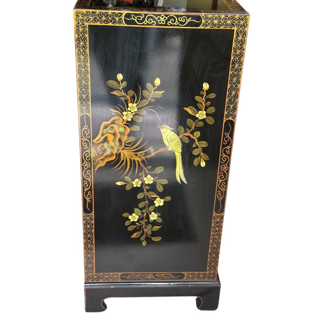 蒔絵花鳥図 漆塗箪笥 韓国 中国 唐木 螺鈿 象嵌 漆 キャビネット タンス