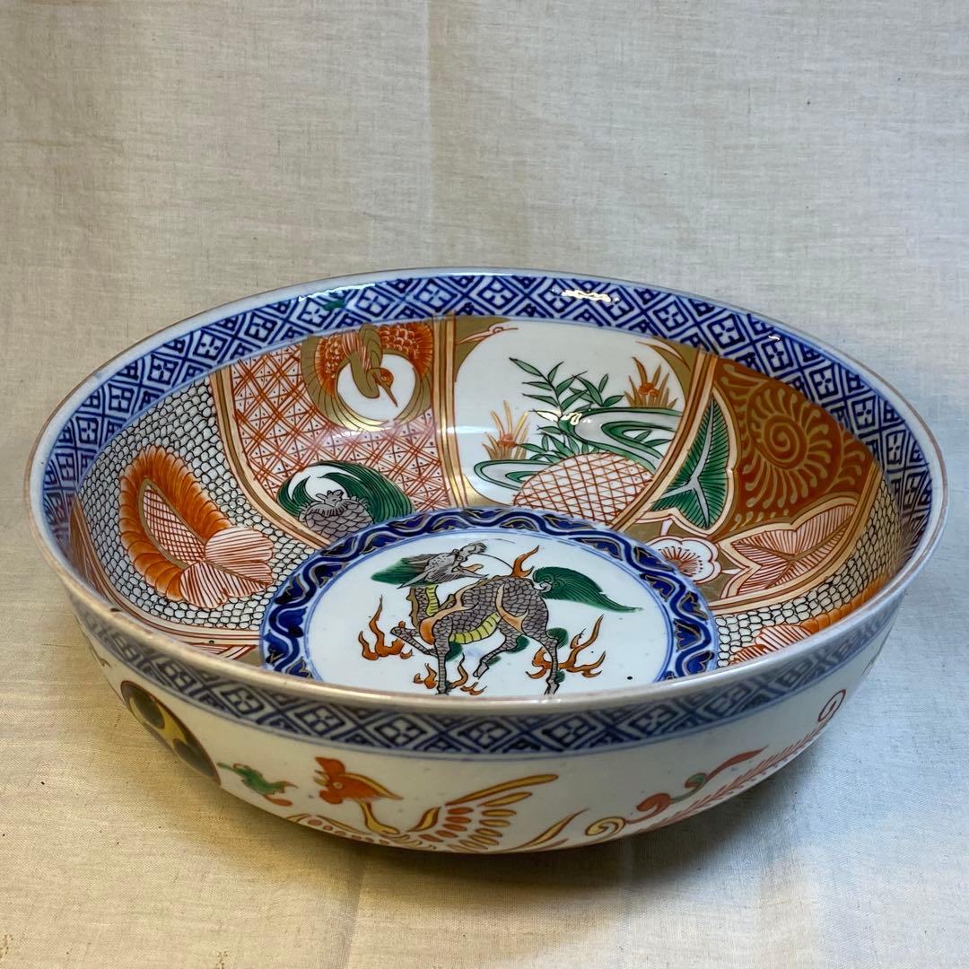 伊万里　古伊万里　大鉢　鉢　麒麟鶴亀文　鳳凰文