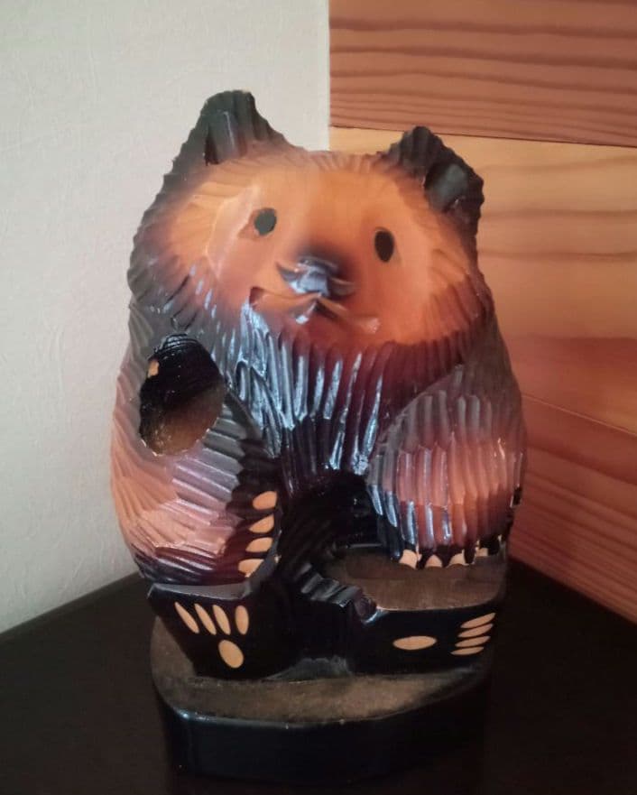 木製クマの彫刻 アンティーク工芸品
