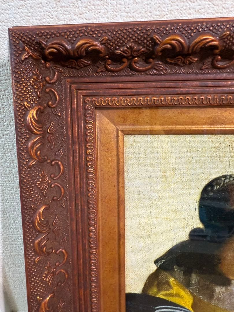 ヨハネス•フェルメール　「レースを編む女」　額装　複製画