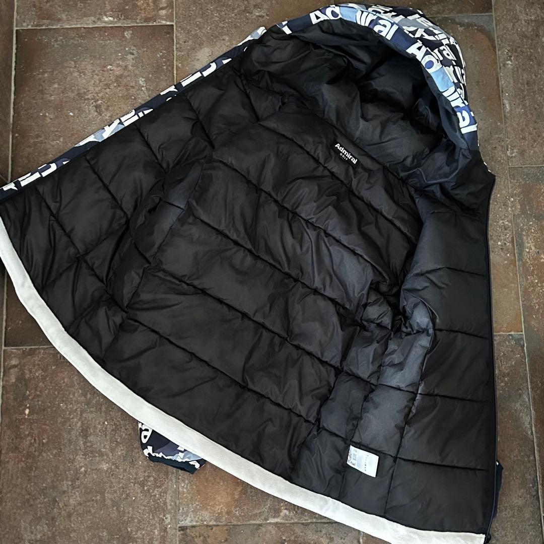 ADMIRAL GOLF ボトムロゴ 軽量パデッド　フーデッドジャケット　総柄