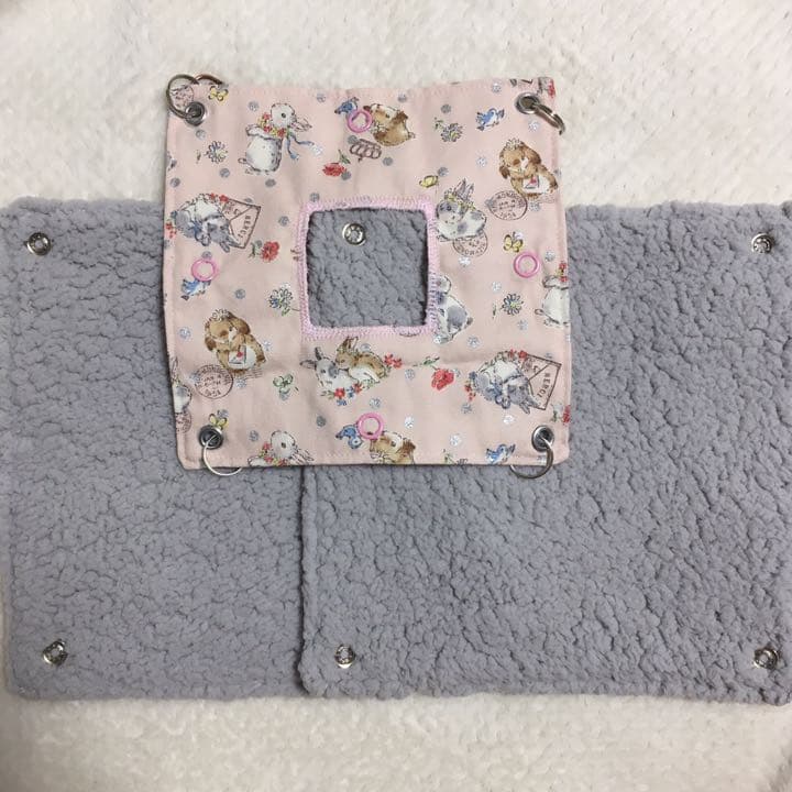 モモンガハウス(うさぎの郵便・ラメ) ボアグレー  1850円