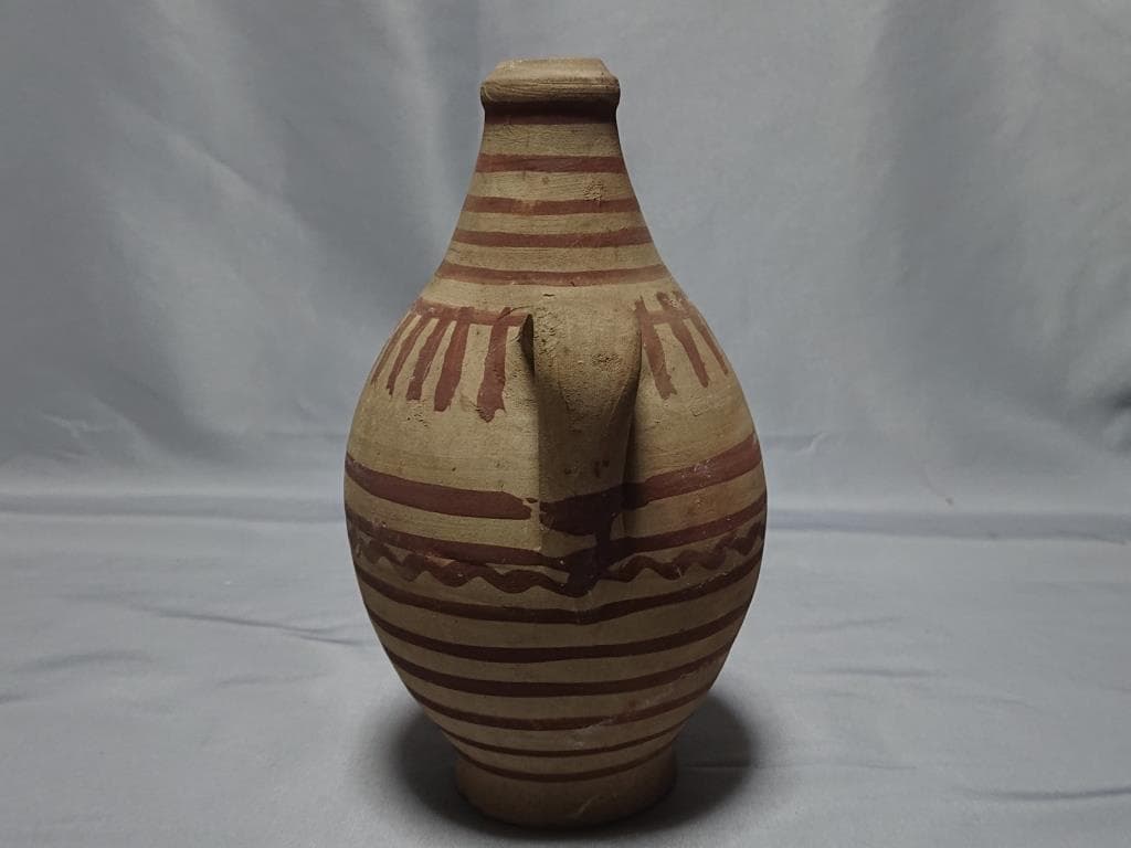 コレクター収集品　南米　プレ インカ文化　釉陶 双耳 水注