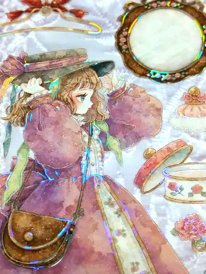 のこり２✩J620＃纤手遥望(贝壳光)Shine切り売り海外人物マステ女の子