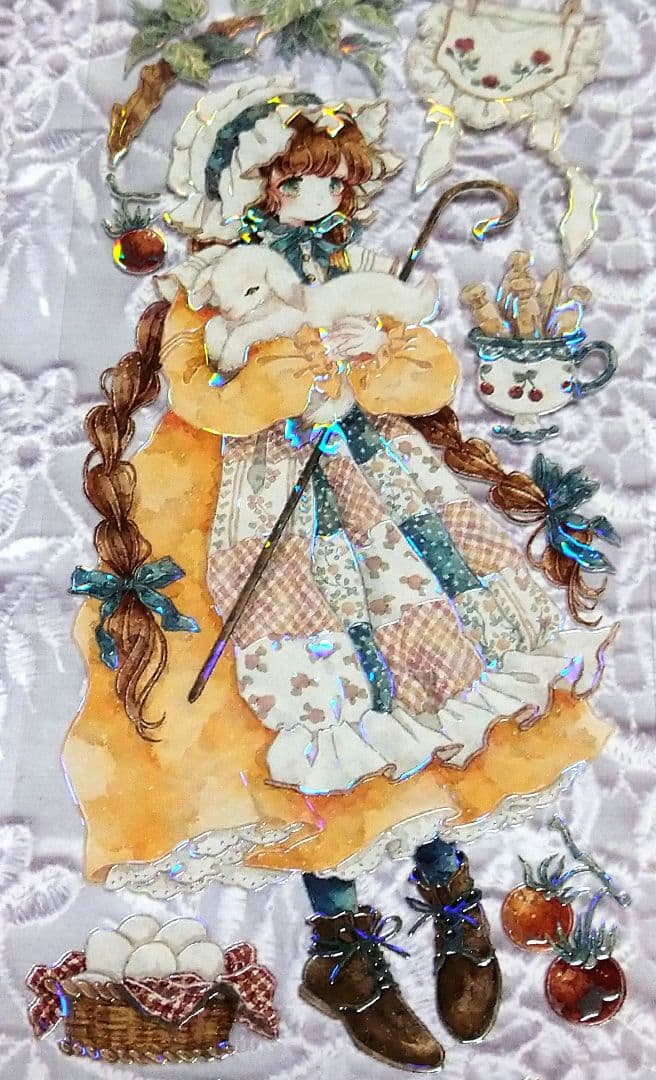 のこり２✩J620＃纤手遥望(贝壳光)Shine切り売り海外人物マステ女の子