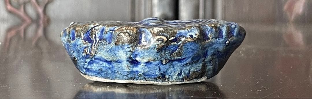 李朝　瑠璃釉　蝶形　水滴　文房具　書道具　李朝時代