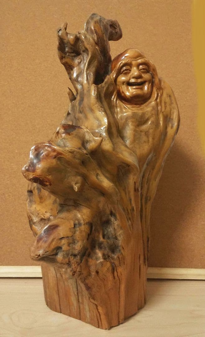 一木彫 一刀彫 仙人 縁起物 木彫り