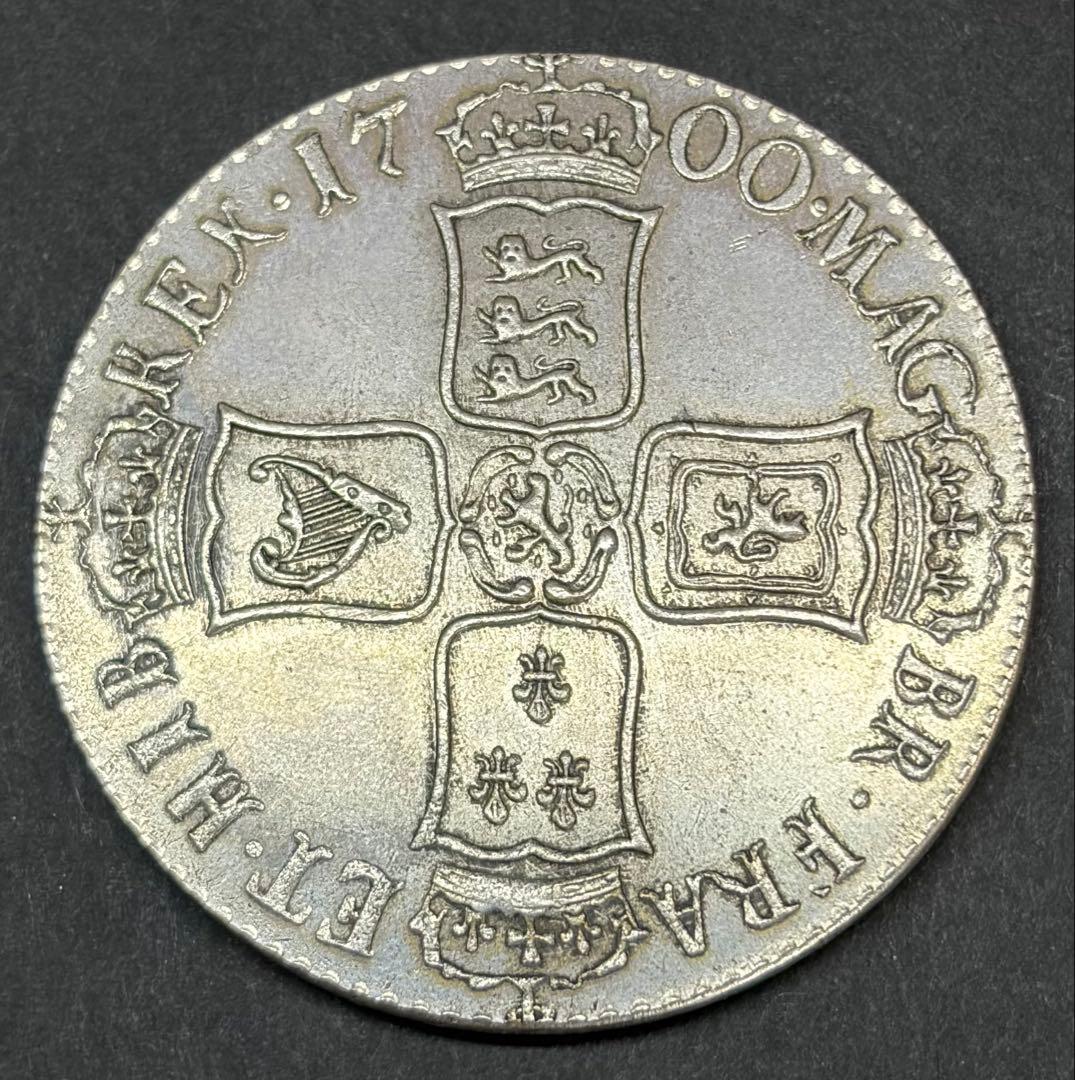 1700年 英国 クラウン銀貨 ウィリアム3世 特大型銀貨 38.44mm