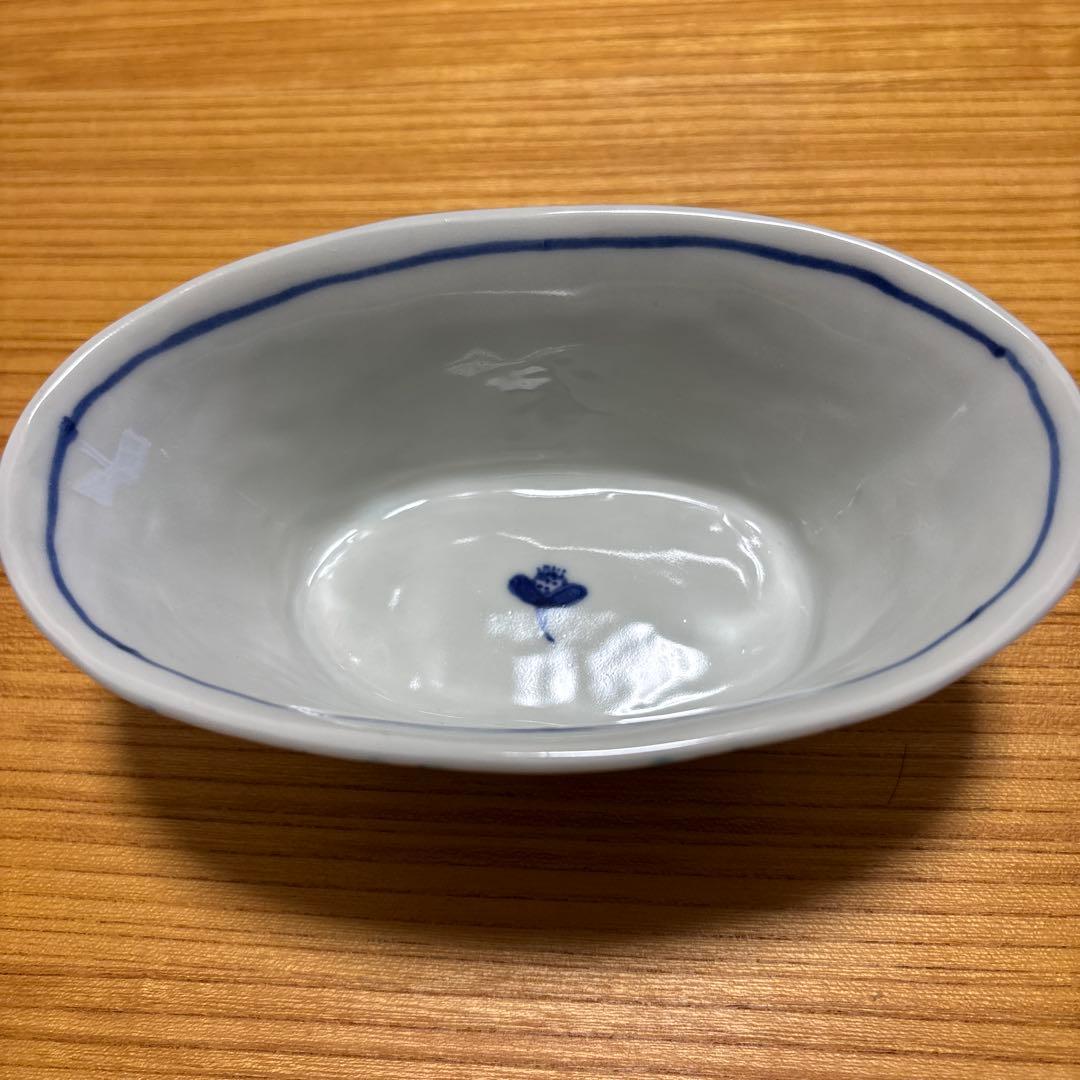 正木春蔵　色絵林間文楕円小鉢　2点セット