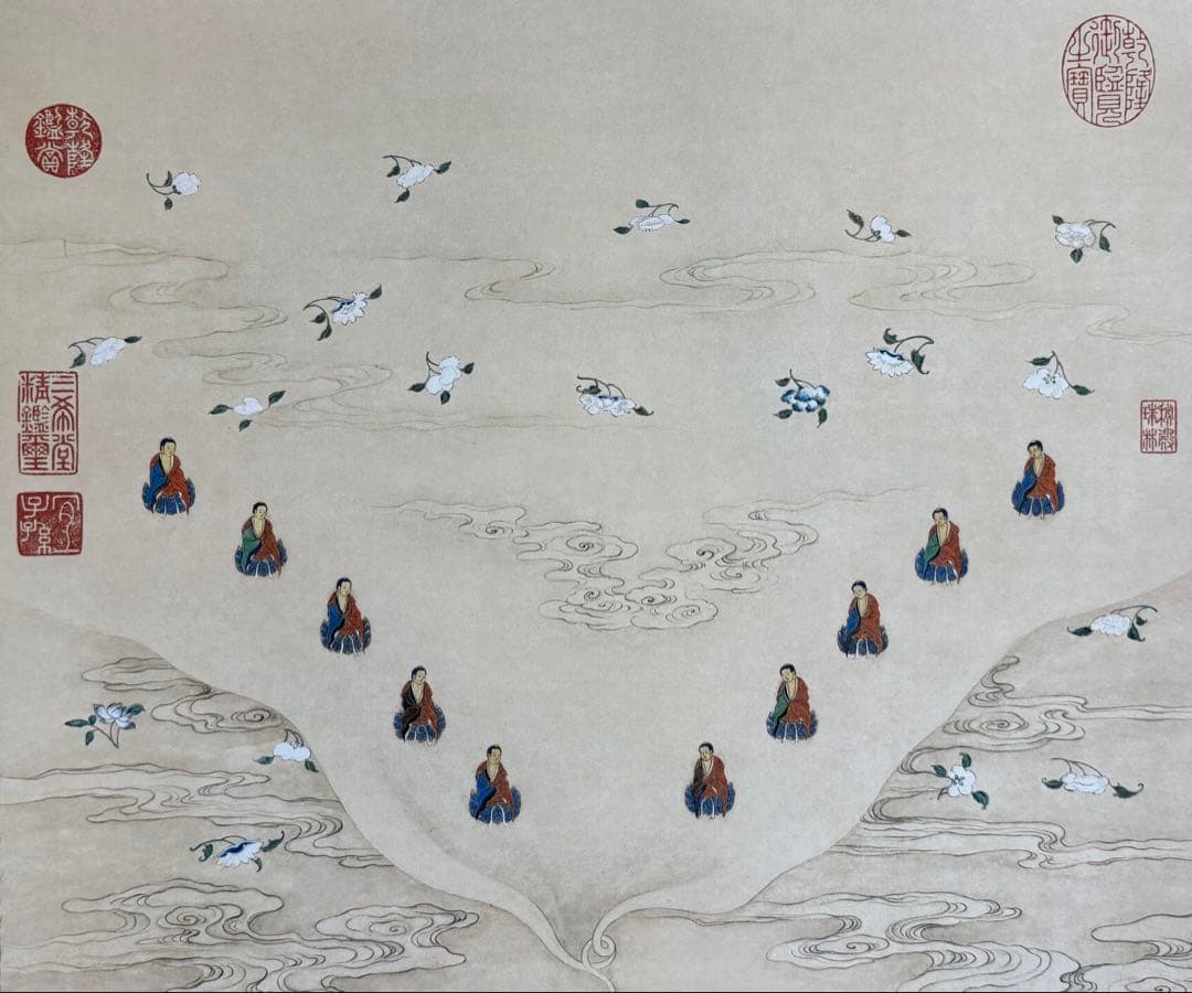 中国　清時代　丁観鵬　寶相観音圖　絹本　原色複製　◇検故宮博物館◇ 一鼎軒926