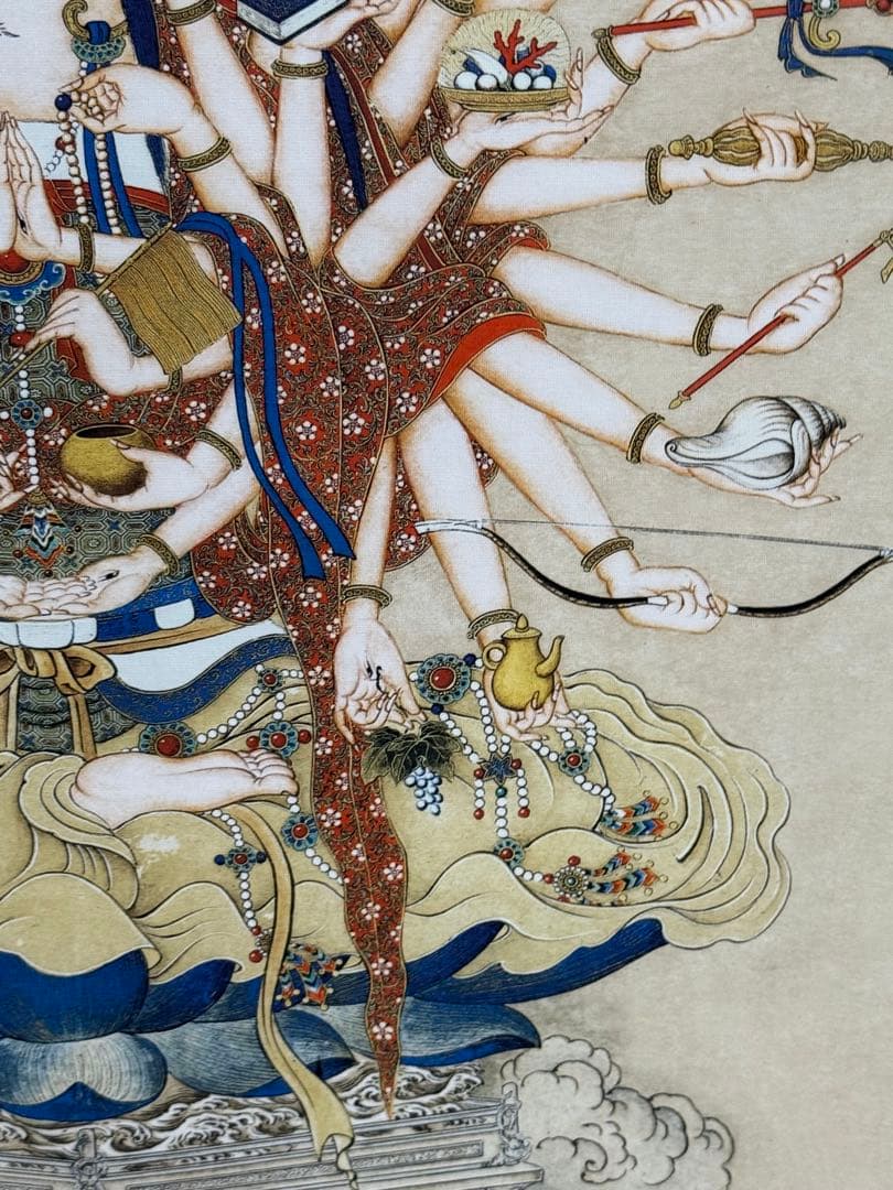 中国　清時代　丁観鵬　寶相観音圖　絹本　原色複製　◇検故宮博物館◇ 一鼎軒926