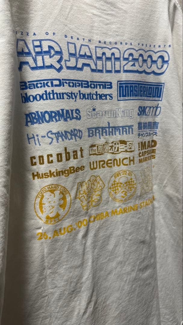Hi-STANDARD AIR JAM 2000 tシャツ　ホワイト　Lサイズ