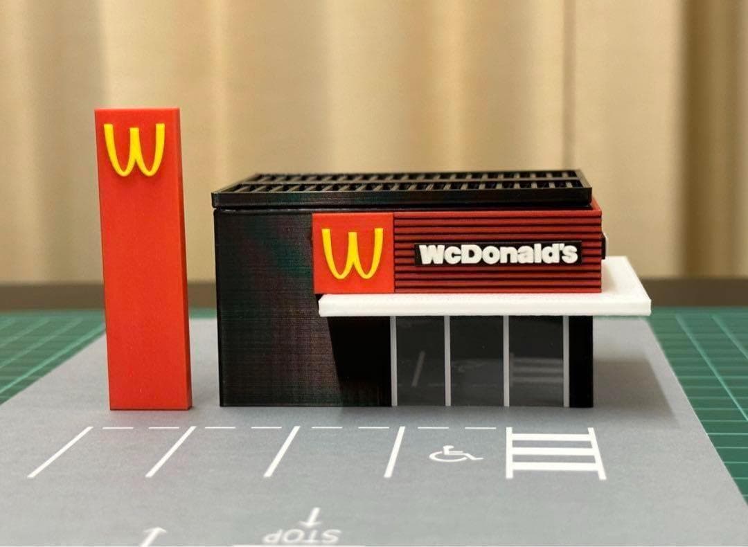 Nゲージ★ワクドナルド★鉄道模型★フィギュアに★1/64より小★ジオラマに