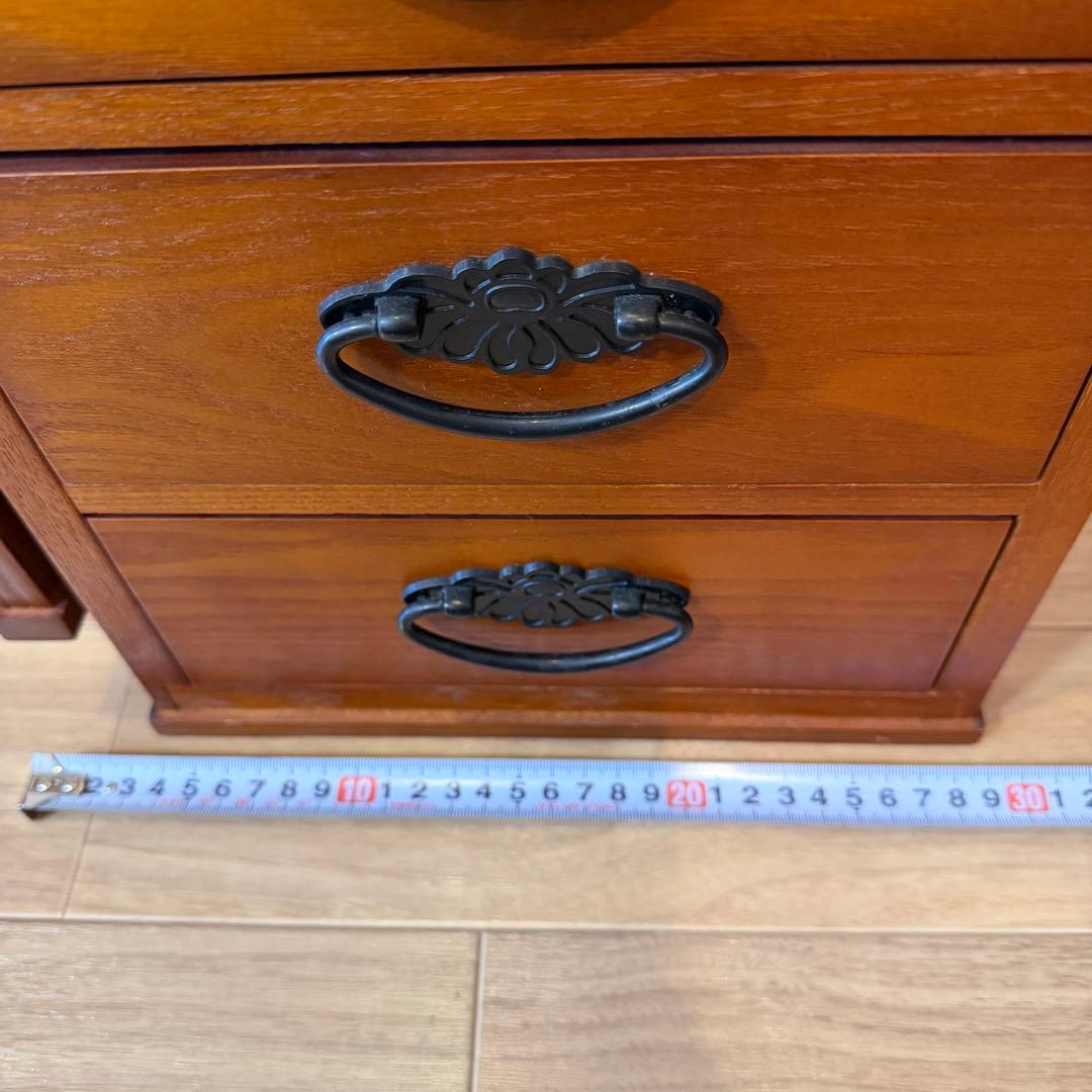 折りたたみ式文机　片袖　引き出し3杯　和家具 木製デスク　書斎