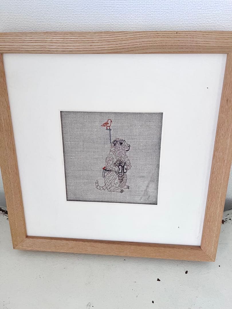 希少Coral & Tusk 刺繍アートフレーム＋ナプキン3枚