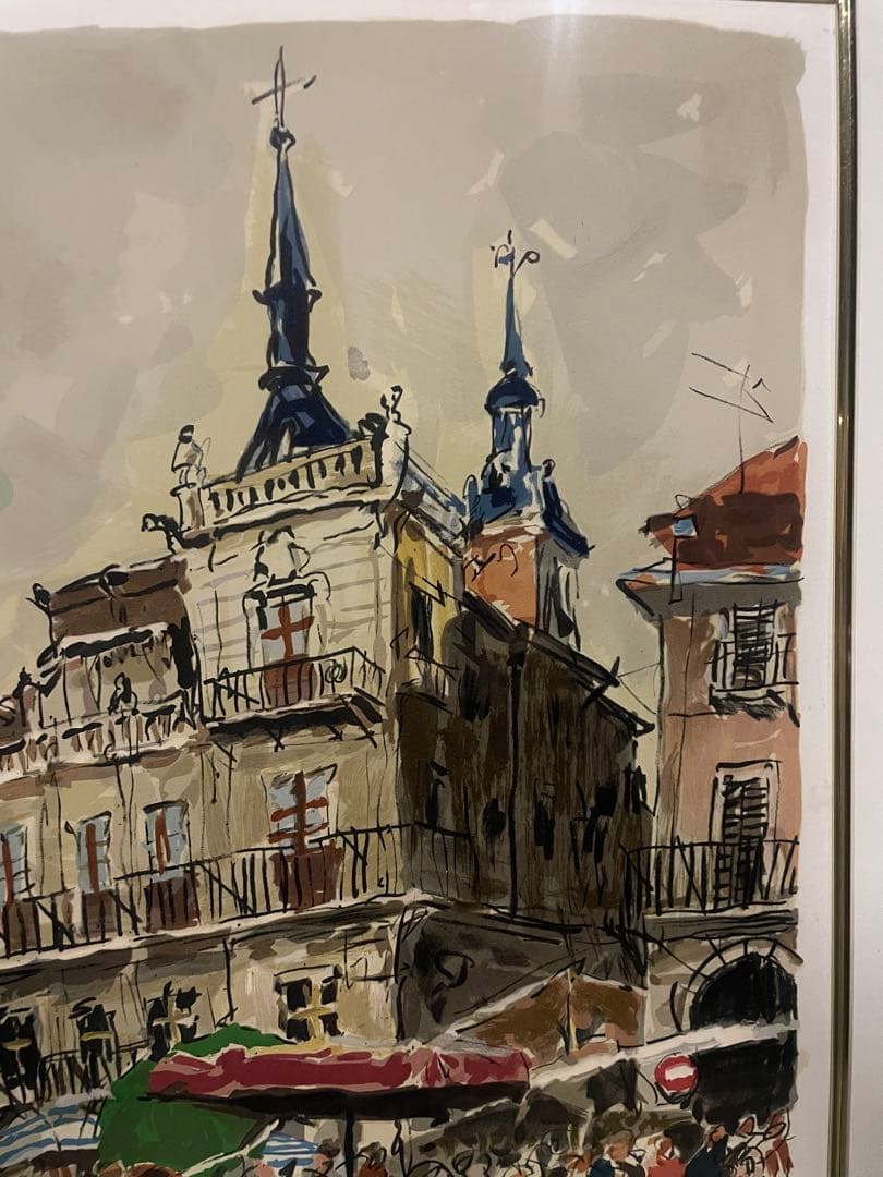 児玉幸雄「レオンの朝市」58/180 リトグラフ 直筆サイン 額装品