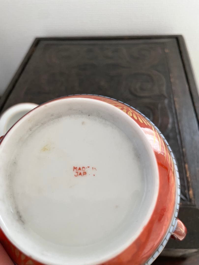 九谷焼？ アンティーク シュガーポット 顔 明治期 里帰り 陶磁器 骨董