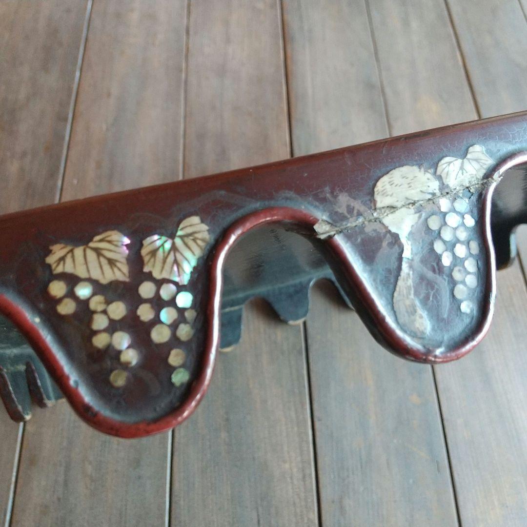 螺鈿 文箱 硯箱 \"栗鼠と葡萄 \" 時代不詳