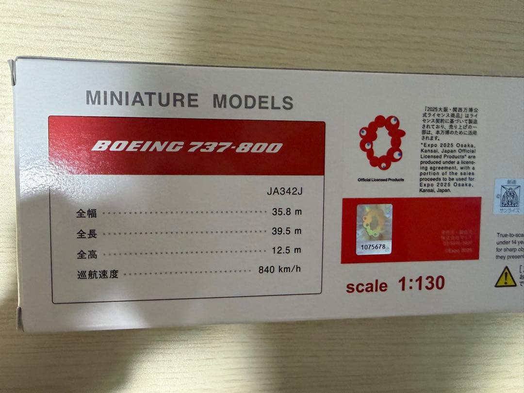 JAL 万博 ガンダムモデルプレーン 737-800