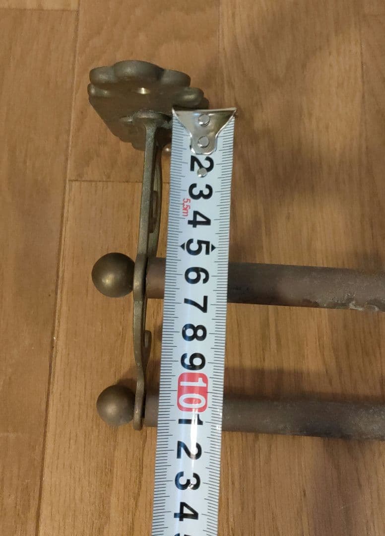 アンティーク 真鍮製 ダブルタオルバー 2連タオル掛 クラシック イタリア製 ①