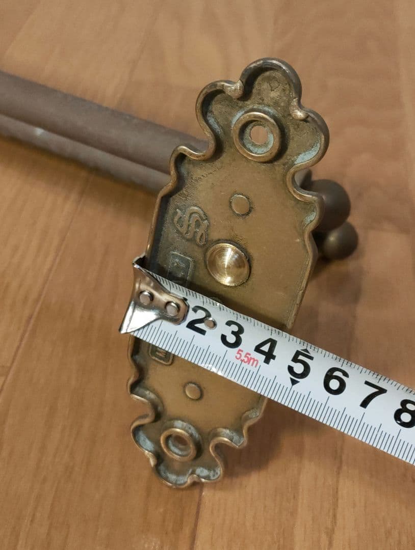 アンティーク 真鍮製 ダブルタオルバー 2連タオル掛 クラシック イタリア製 ①