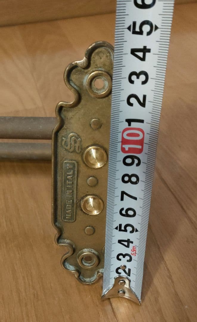 アンティーク 真鍮製 ダブルタオルバー 2連タオル掛 クラシック イタリア製 ①