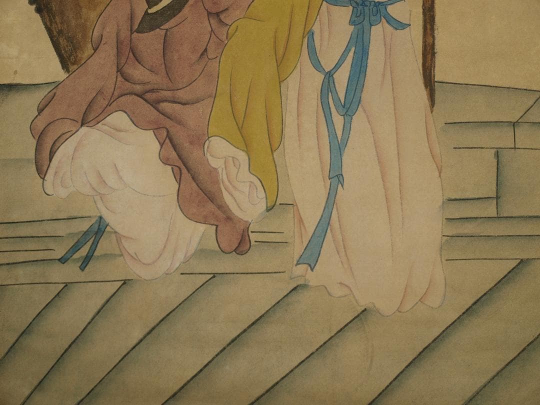 中国明時代の掛軸　激安骨董品　肉筆保証 古美術 BD114A8-1