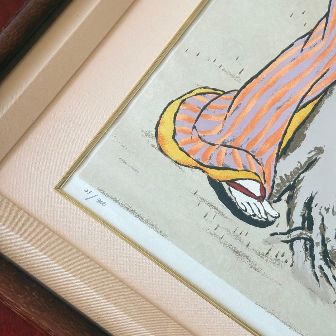 竹久夢二 「春」 リトグラフ 約105cm*50cm 21/300 額装