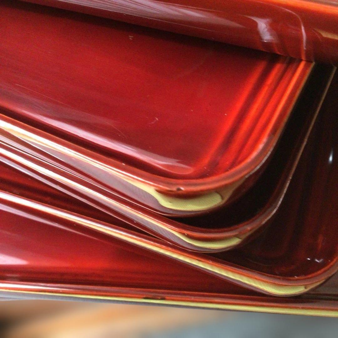 骨董　吸物膳　6枚　折敷　四方膳　漆器　アンティーク　年代物