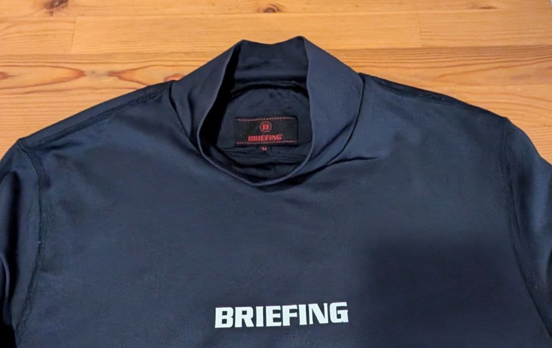 BRIEFING モックネックゴルフ長袖シャツ M　ネイビー