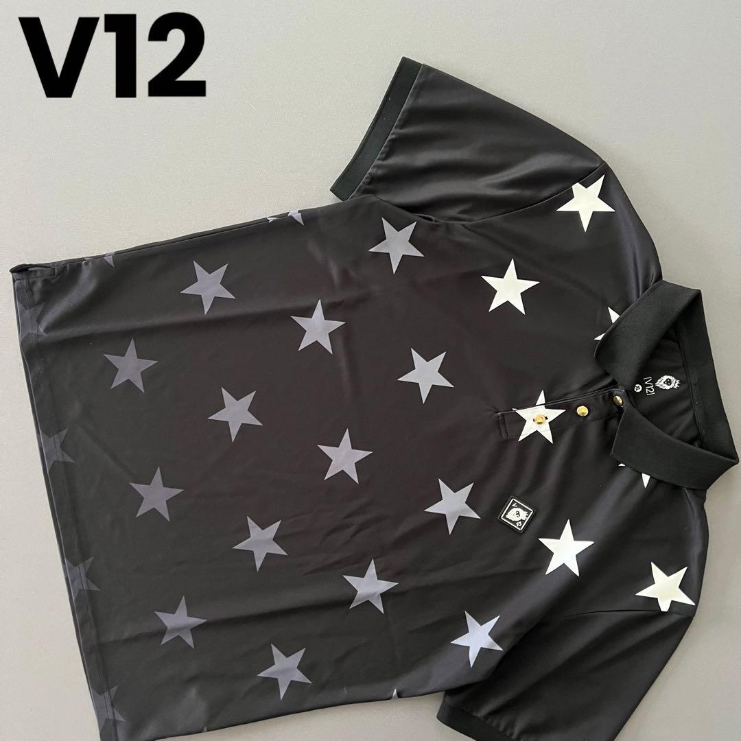 V12 ヴィトゥエルヴ ポロシャツ　XL 大きいサイズ　メンズ　ゴルフ　星　LL
