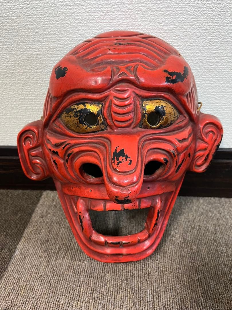 お面　能面　舞楽面　鬼面　般若　神楽面 アンティーク　レトロ　壁掛け　骨董 猿面