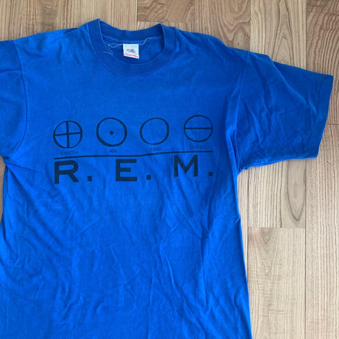 80s R.E.M. バンドTシャツ USA製 L ヴィンテージ 青