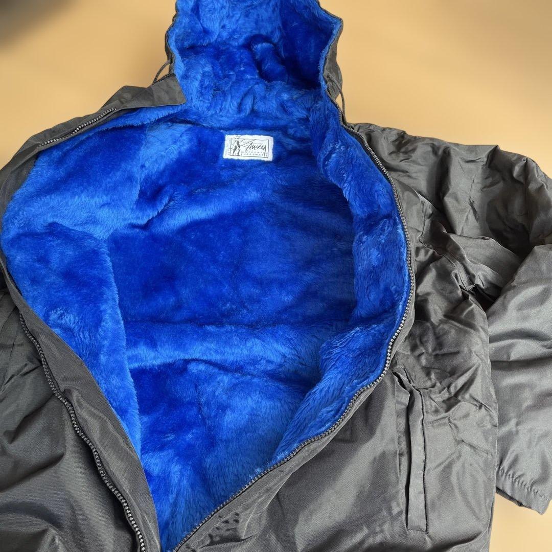 STUSSY‼️80年代‼️フード付きベンチコート 黒 当時試着程度‼️ 長期保管‼️‼️