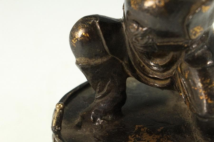 古銅 鬼持ち香炉 仏教美術(K-LC969)