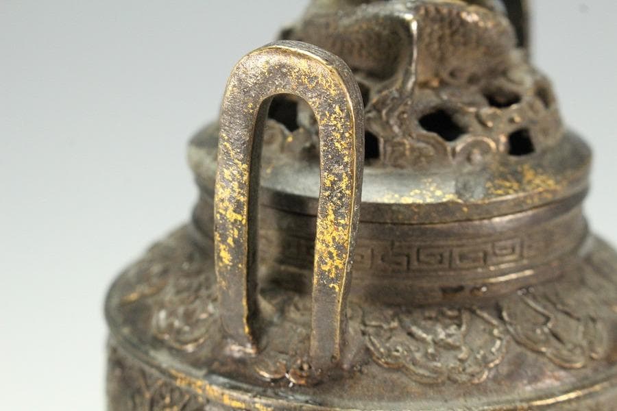 古銅 鬼持ち香炉 仏教美術(K-LC969)